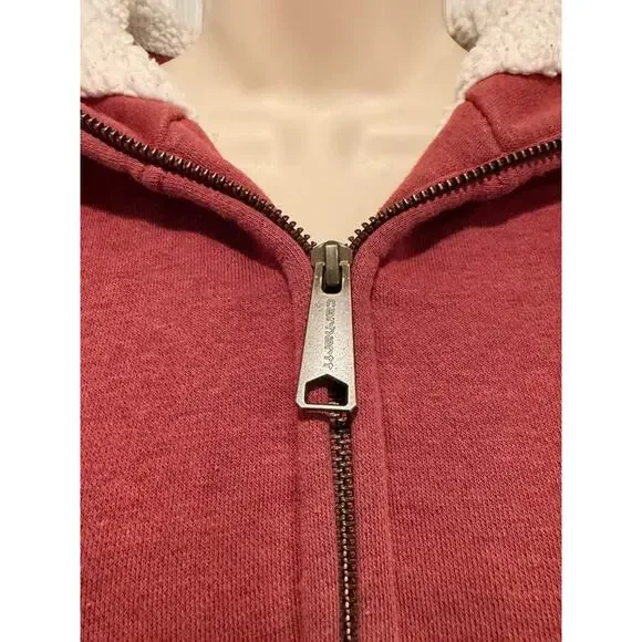 Carhartt Sherpa Lined Zip Hoodie Womens S Relaxed Workwear Full Zip Sweatshirt - Picture 5 of 9